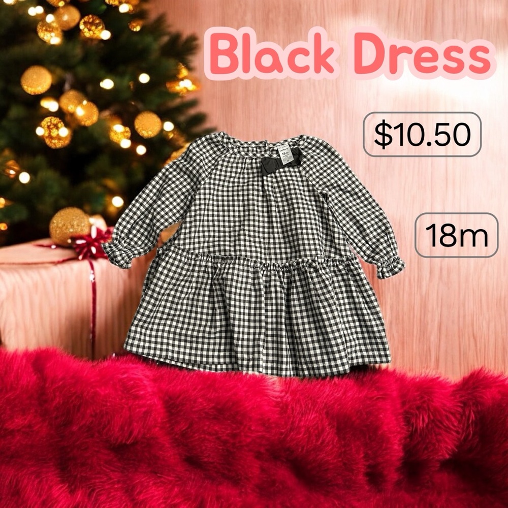 Carter's Black and White Checkered Dress